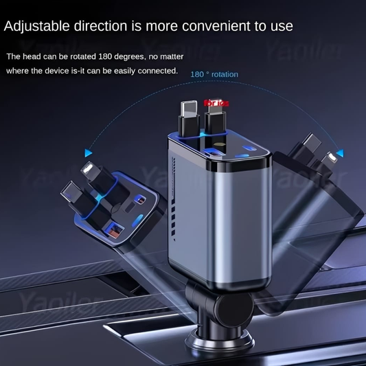 C6 4 In 1 Multi Functional Car Charger Fast Charging With Star Light Providing Durable Quality