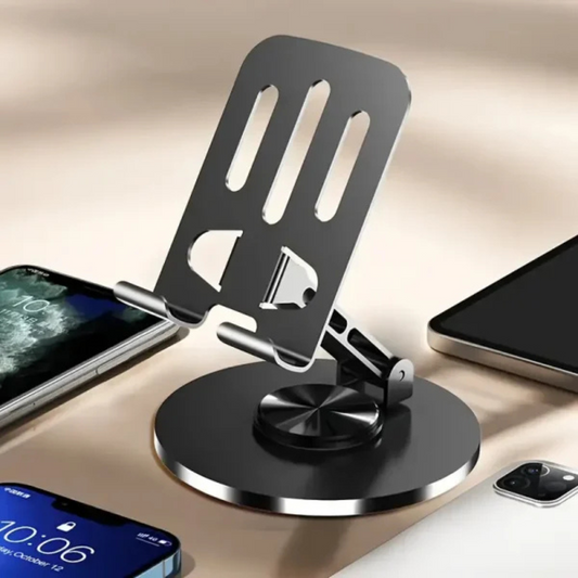 360° Rotating Mobile Stand – Adjustable Phone Holder for Desk, Broadcast & Lazy Viewing | Stainless Steel