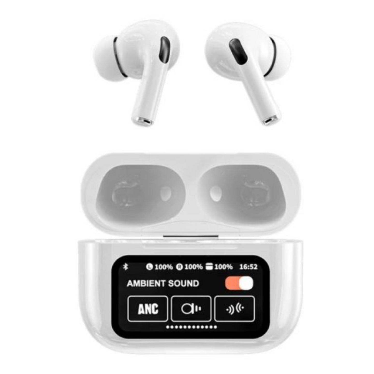 A9 Pro Earbuds – ANC/ENC, Touch Screen Display, Wireless Noise Cancelling Earbuds for Android & iOS