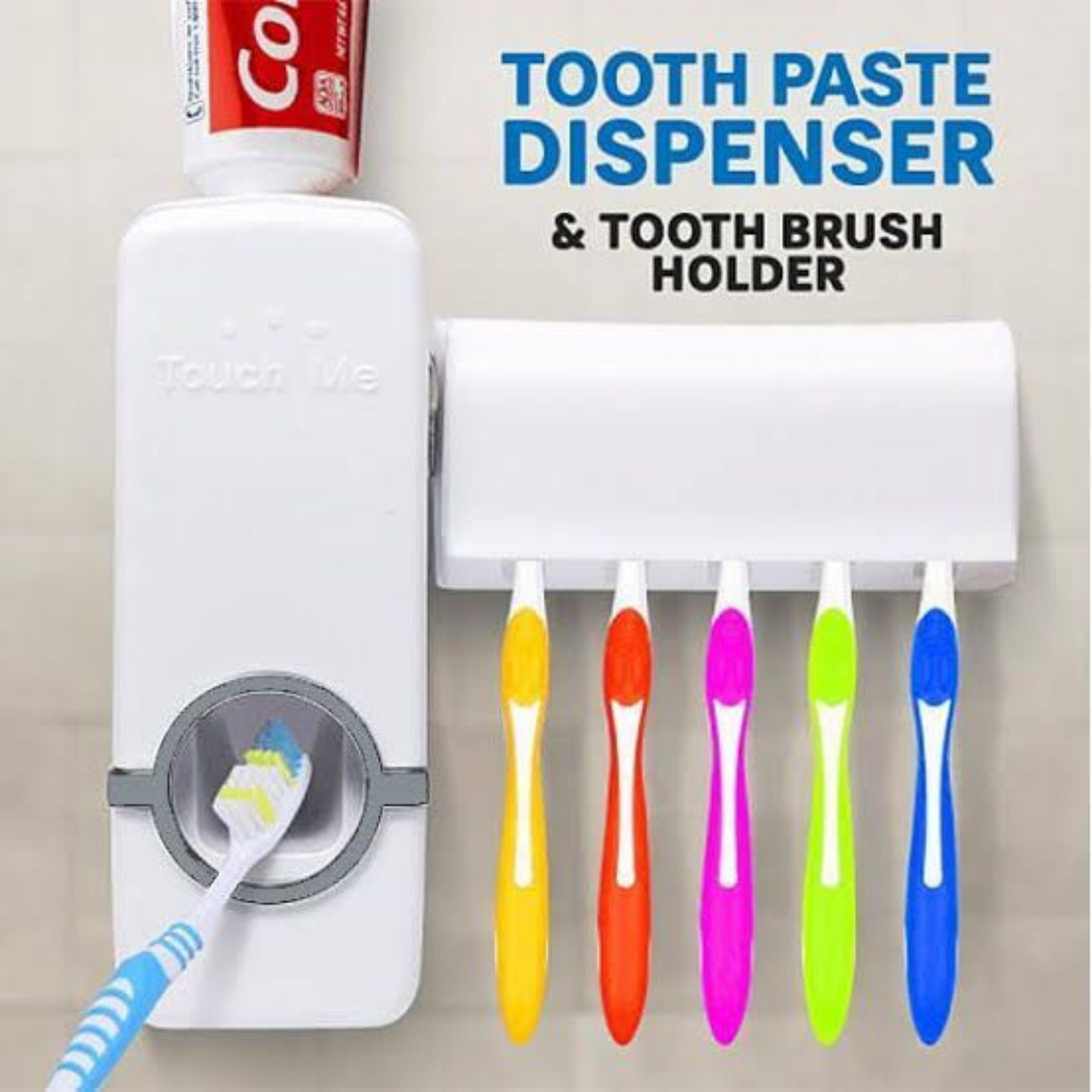 Wall Mounted Automatic Toothpaste Dispenser with 5-Brush Holder – Hands-Free, No-Mess Oral Care Solution