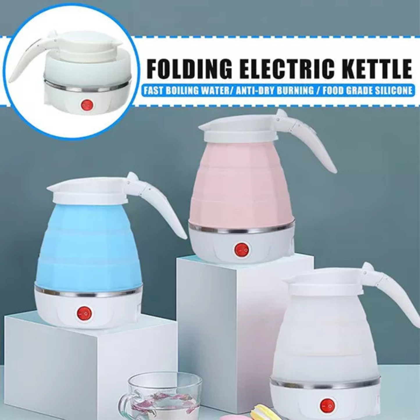 Fast Water Boiling 600 Ml Portable Kettle Travel Kettle Foods Boils Quickly