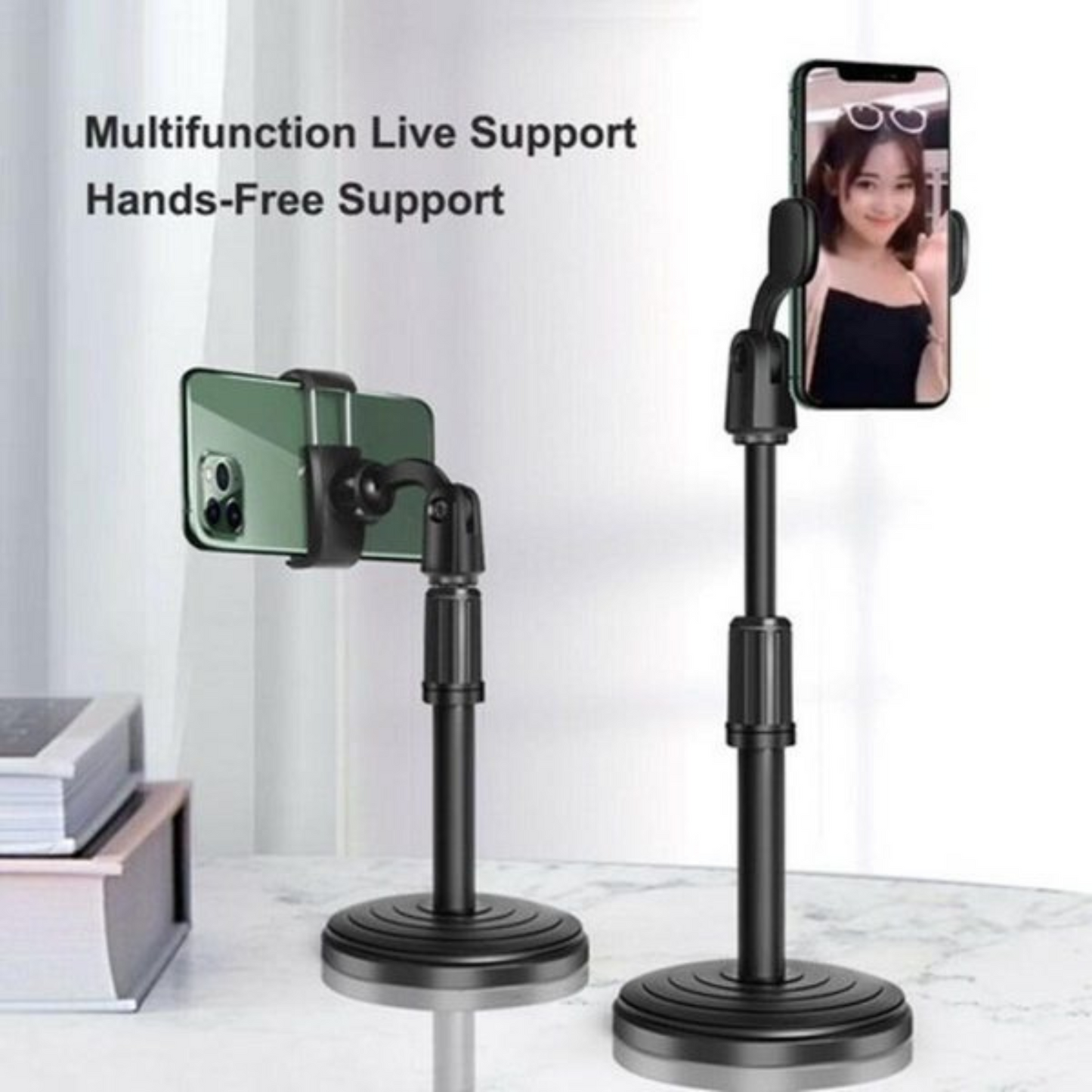 Multifunction Mobile Tripod Stand | Adjustable Phone Holder with Mini Tripod
