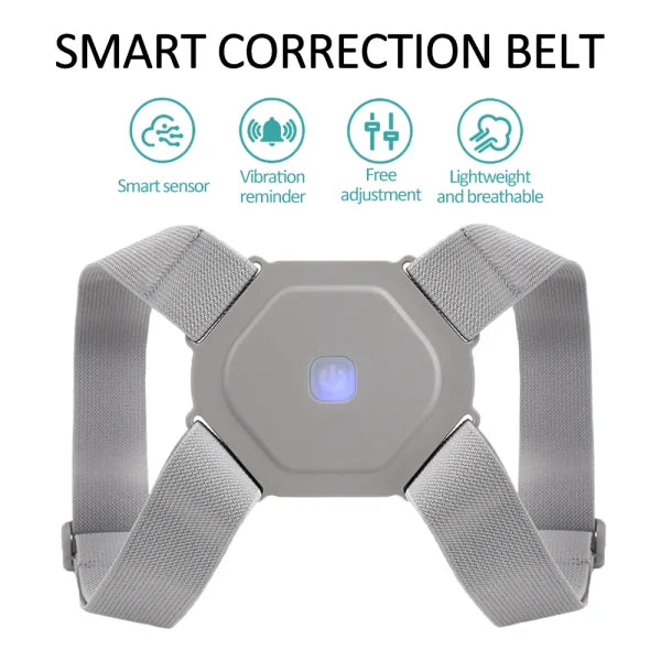 Smart Posture Corrector Belt – Adjustable Spine Support with Chargeable Sensor | Back Pain Relief