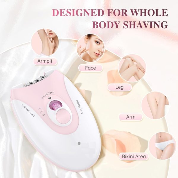 Daling DL-6032 Cordless Ladies Epilator – Painless Hair Removal for Legs, Arms, Underarms | Rechargeable & 2-Speed