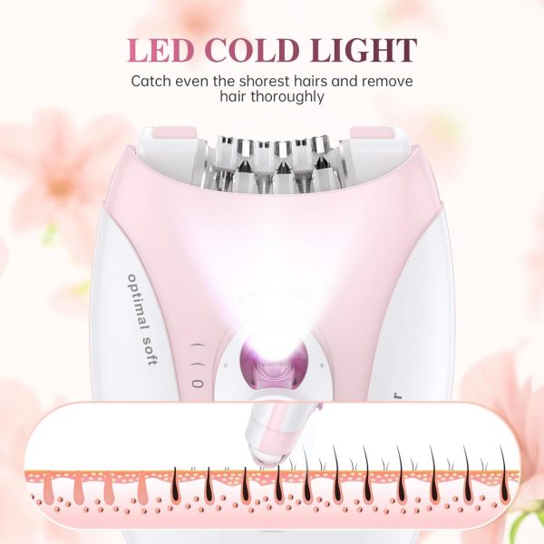 Daling DL-6032 Cordless Ladies Epilator – Painless Hair Removal for Legs, Arms, Underarms | Rechargeable & 2-Speed