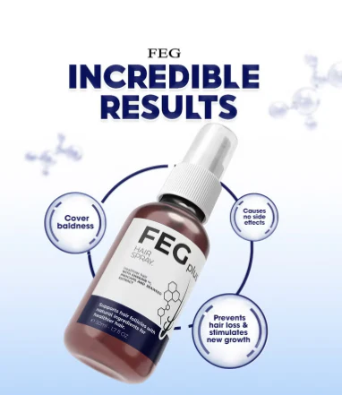 Feg Plus Beard & Hair Growth Serum Spray – 60ml | Natural Hair Growth Serum for Visible Results
