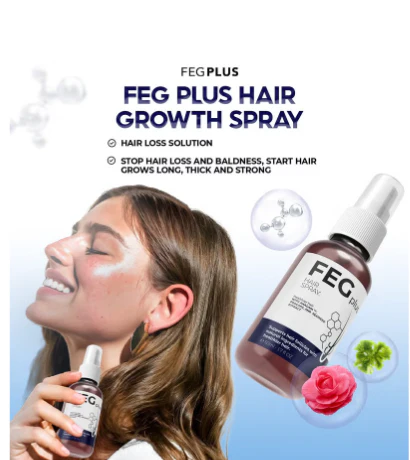Feg Plus Beard & Hair Growth Serum Spray – 60ml | Natural Hair Growth Serum for Visible Results