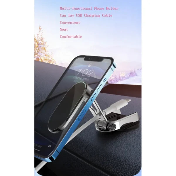 Magnetic Car Phone Holder – 360° Rotating Air Vent Mount with Strong Suction | Foldable & Adjustable