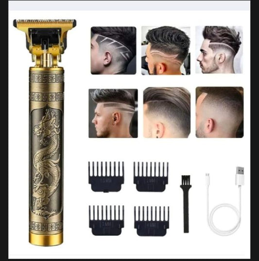Vintage T9 Trimmer & Hair Clipper – Metal Body, Dragon Design | Professional Men’s Grooming Tool