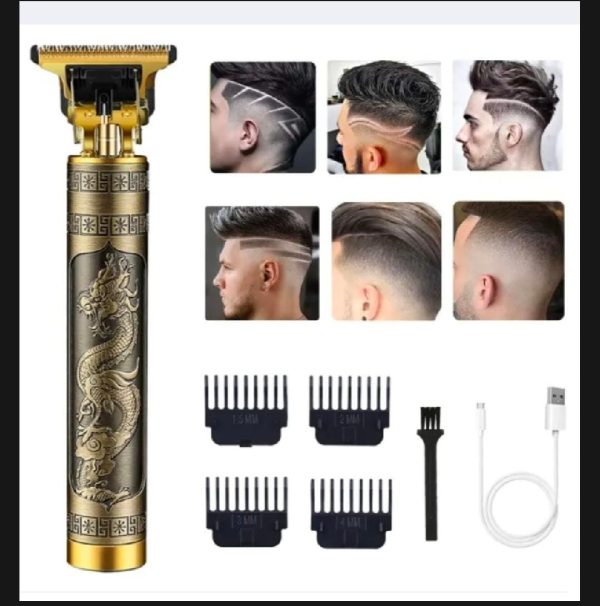 Vintage T9 Trimmer & Hair Clipper – Metal Body, Dragon Design | Professional Men’s Grooming Tool