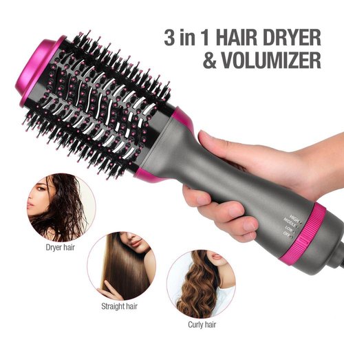 One Step 3-in-1 Hair Dryer & Brush – Fast Drying, Straightening & Curling