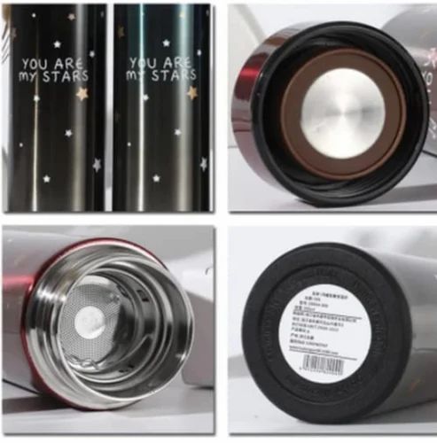 Stars Colorful Smart LED Temperature Bottle – 500ml (Random Color) | Insulated & Leak-Proof